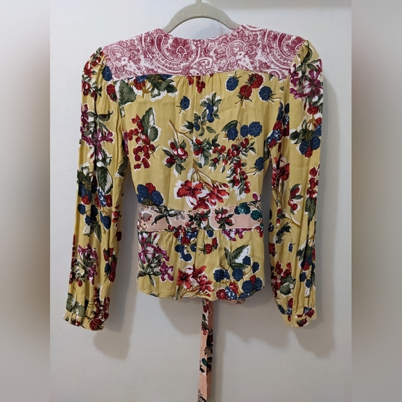 Anthropologie mixed floral wrap blouse - Picture 5 of 5